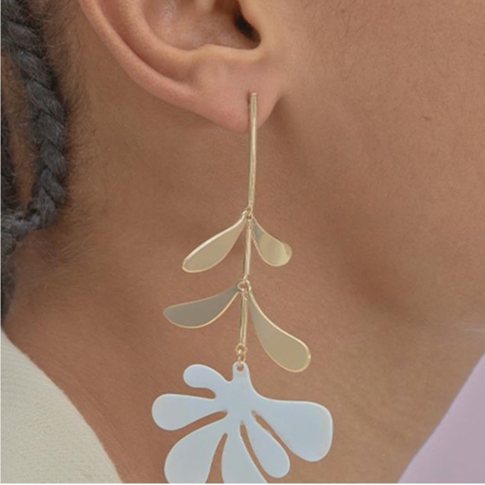 Kate spade long Flower botanical garden linear Earrings - Picture 3 of 11